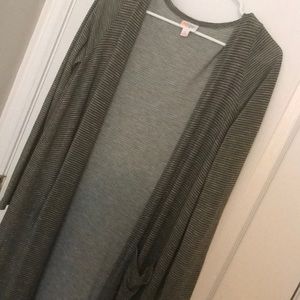 Lularoe green striped duster